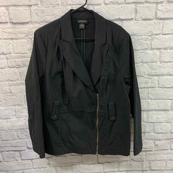 Lane Bryant Black Moto Style‎ Lightweight Zip Up Jacket Size 24 - Picture 1 of 7